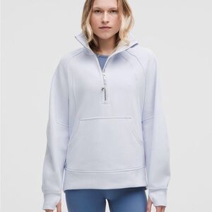 Lululemon Athletica Starch Blue Funnel Neck Scuba Quarter-Zip